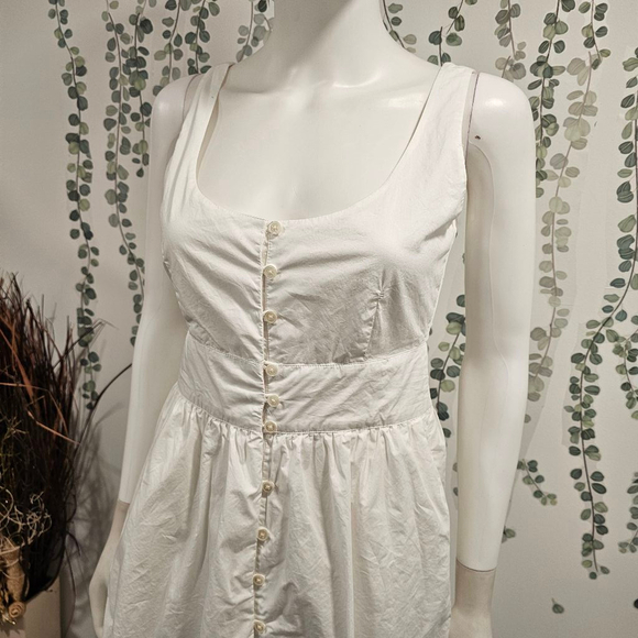 J.Crew Button-front cotton poplin dress White Sz 0 - Picture 5 of 14